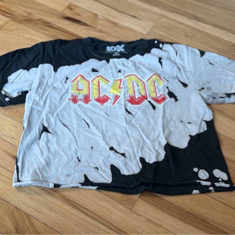 AC/DC Black and White Crop Top Size S